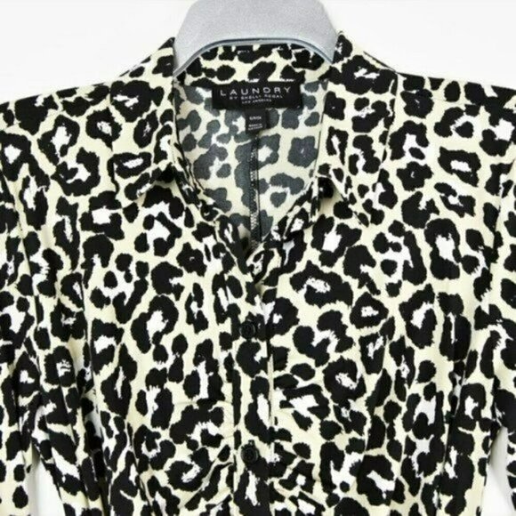 NWT LAUNDRY BY SHELLI SEGAL Leopard Print Mini Shirt Dress - Picture 5 of 9
